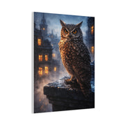 Urban Nocturne Owl Rooftop Wall Art & Canvas Print