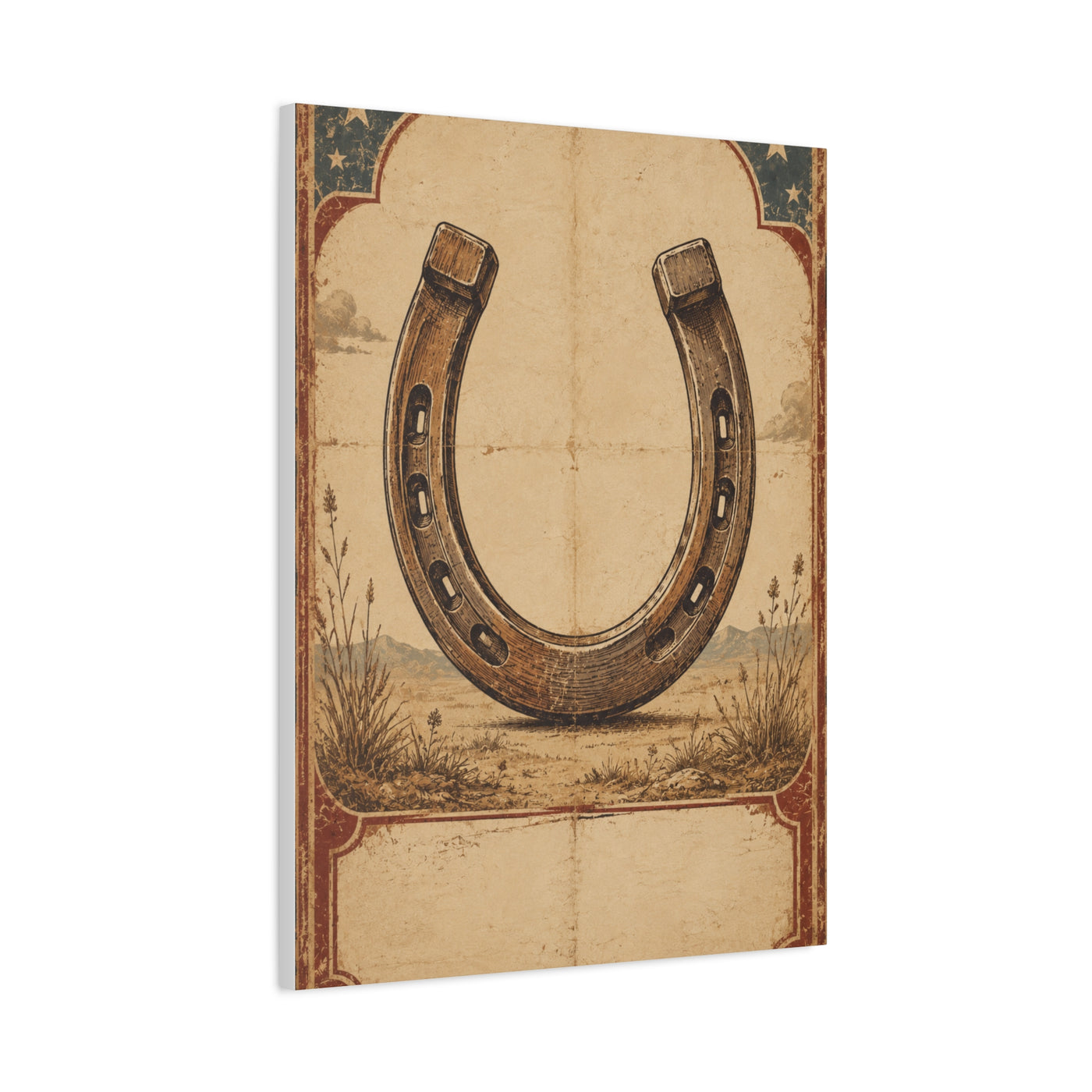 Rustic Horseshoe Frontier Poster Wall Art & Canvas Print