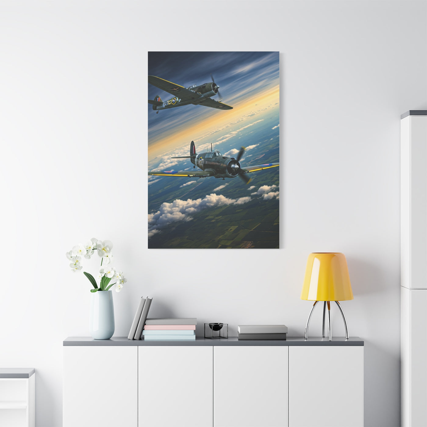 Vintage Warplanes Above the Clouds Wall Art & Canvas Prints