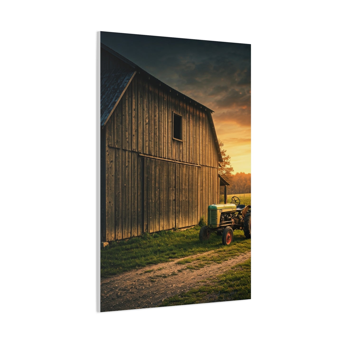 Vintage Tractor by Rustic Barn Wall Art & Canvas Prints