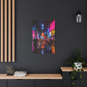 Times Square Neon Rain Night Wall Art & Canvas Print