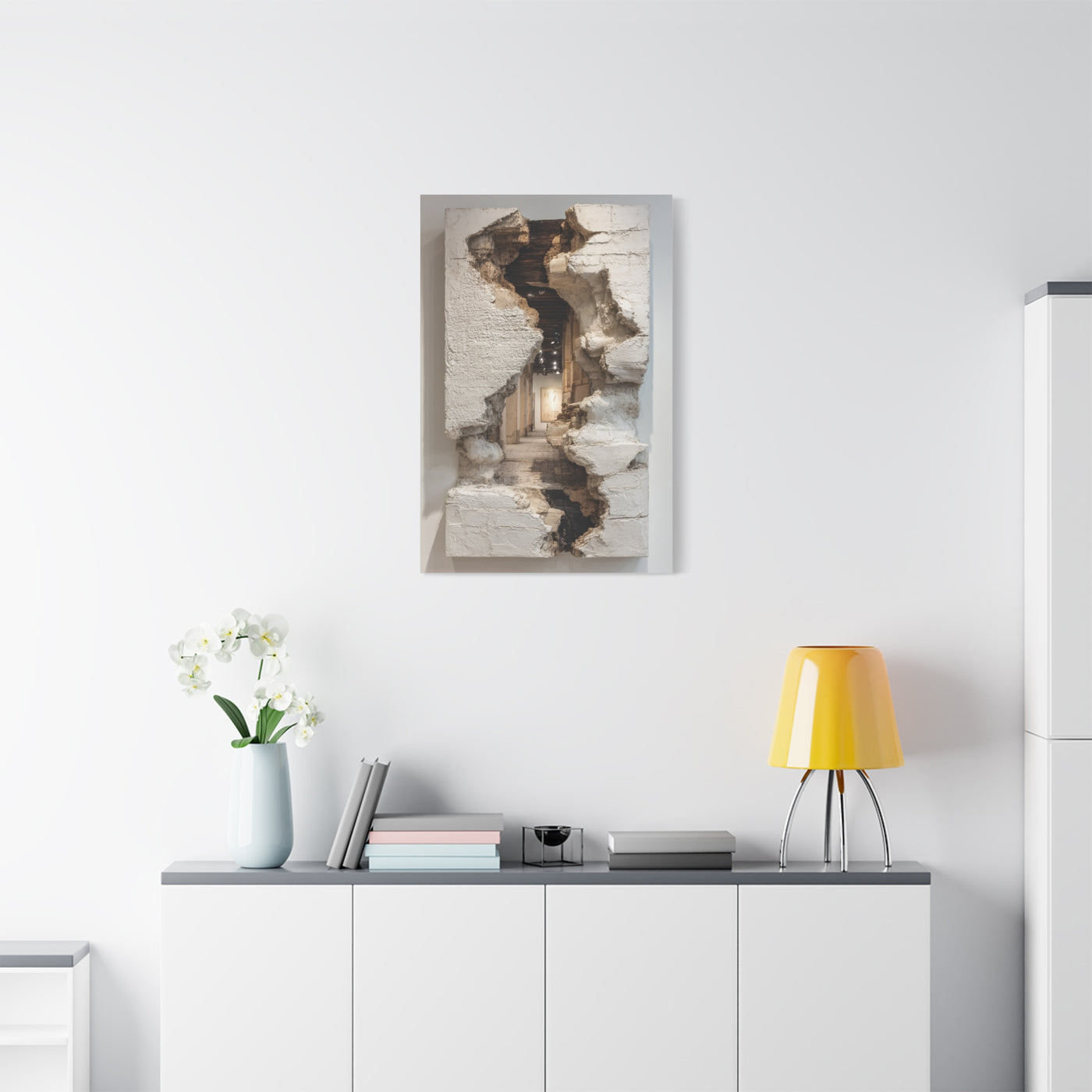 Sculptural Ruptured Wall Passage Wall Art & Canvas Print