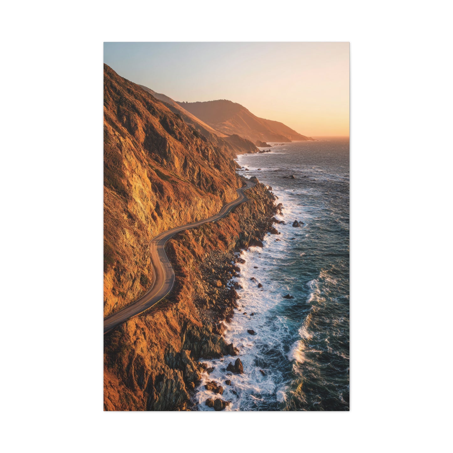 Winding Coastal Highway Above Ocean Cliffs Wall Art & Canvas Print