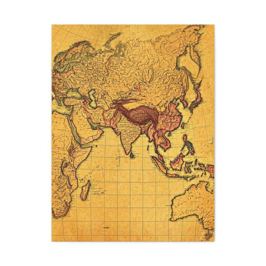 Vintage River Route Cartography Wall Art & Canvas Prints