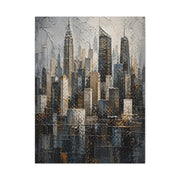 Textured City Skyline Impasto Wall Art & Canvas Print