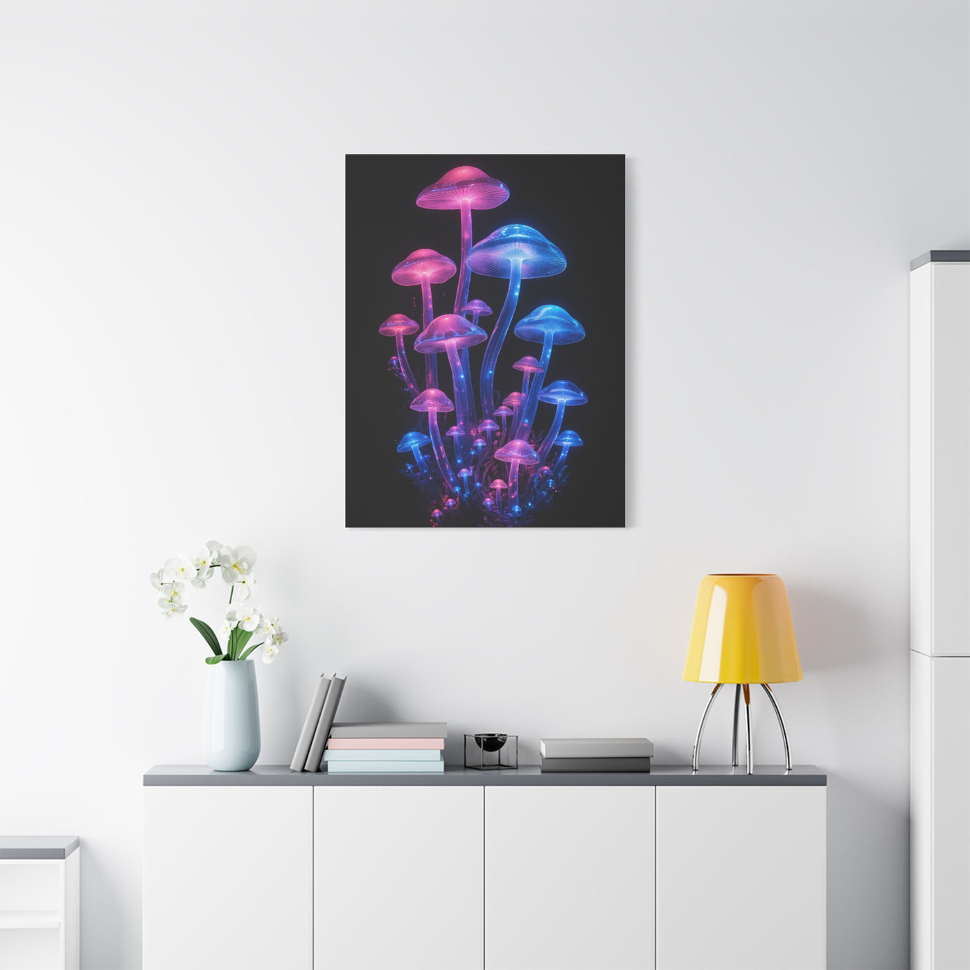 Neon Fungi Luminescence Wall Art & Canvas Print