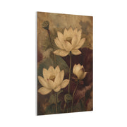 Vintage Lotus Botanical Painting Wall Art & Canvas Print