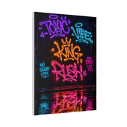 Neon Typography Hustle Street Wall Art & Canvas Print