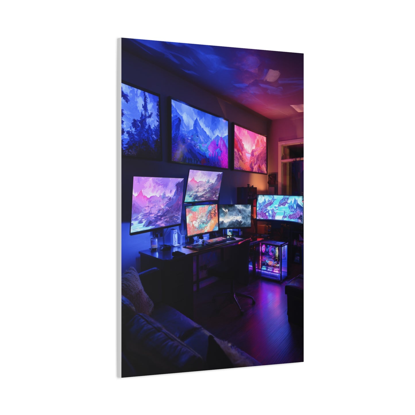 Neon Fantasy Gaming Room Wall Art & Canvas Print