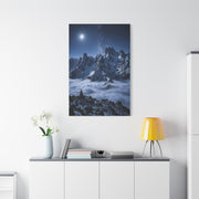 Moonlit Himalayan Peaks & Stupa Wall Art & Canvas Print