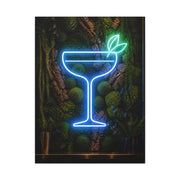 Moss Neon Cocktail Sculpture Wall Art & Canvas Print