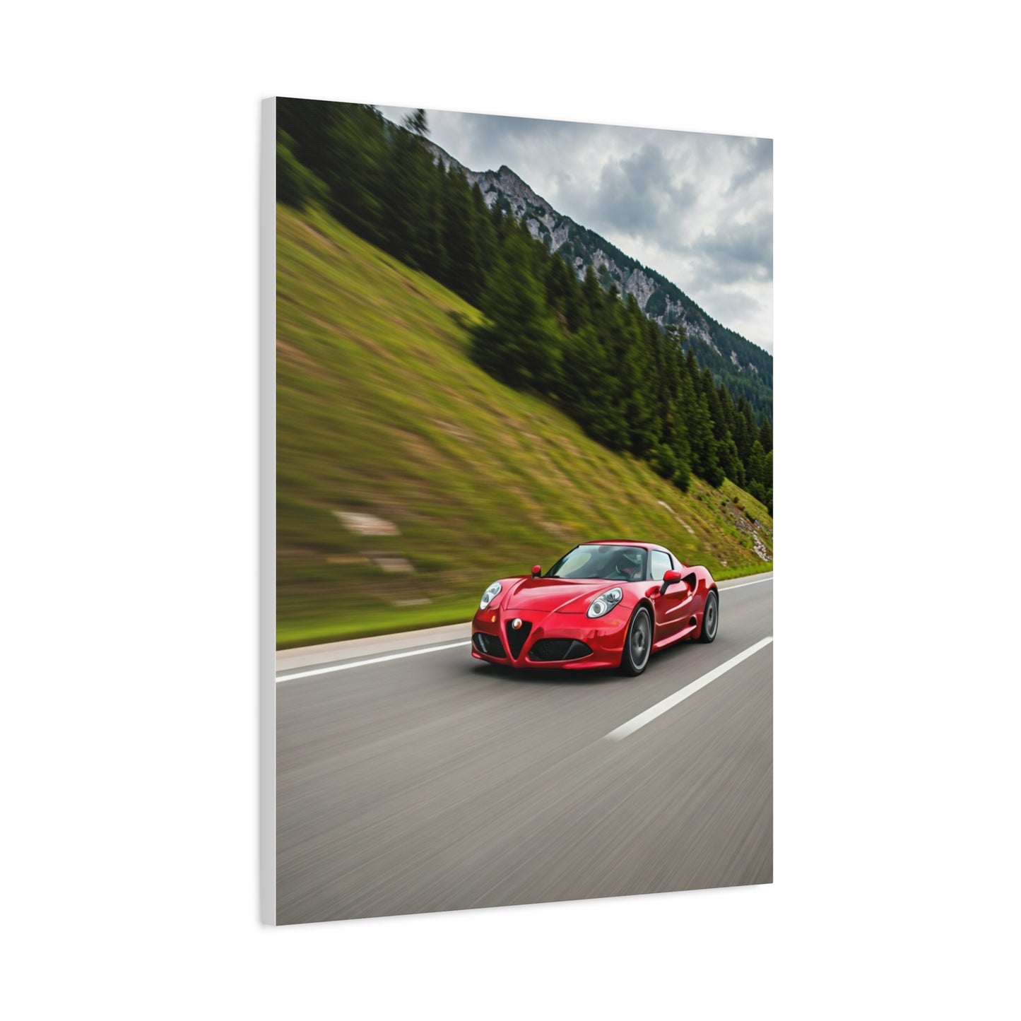 Alfa Romeo 4C Mountain Twisty Road Wall Art & Canvas Prints