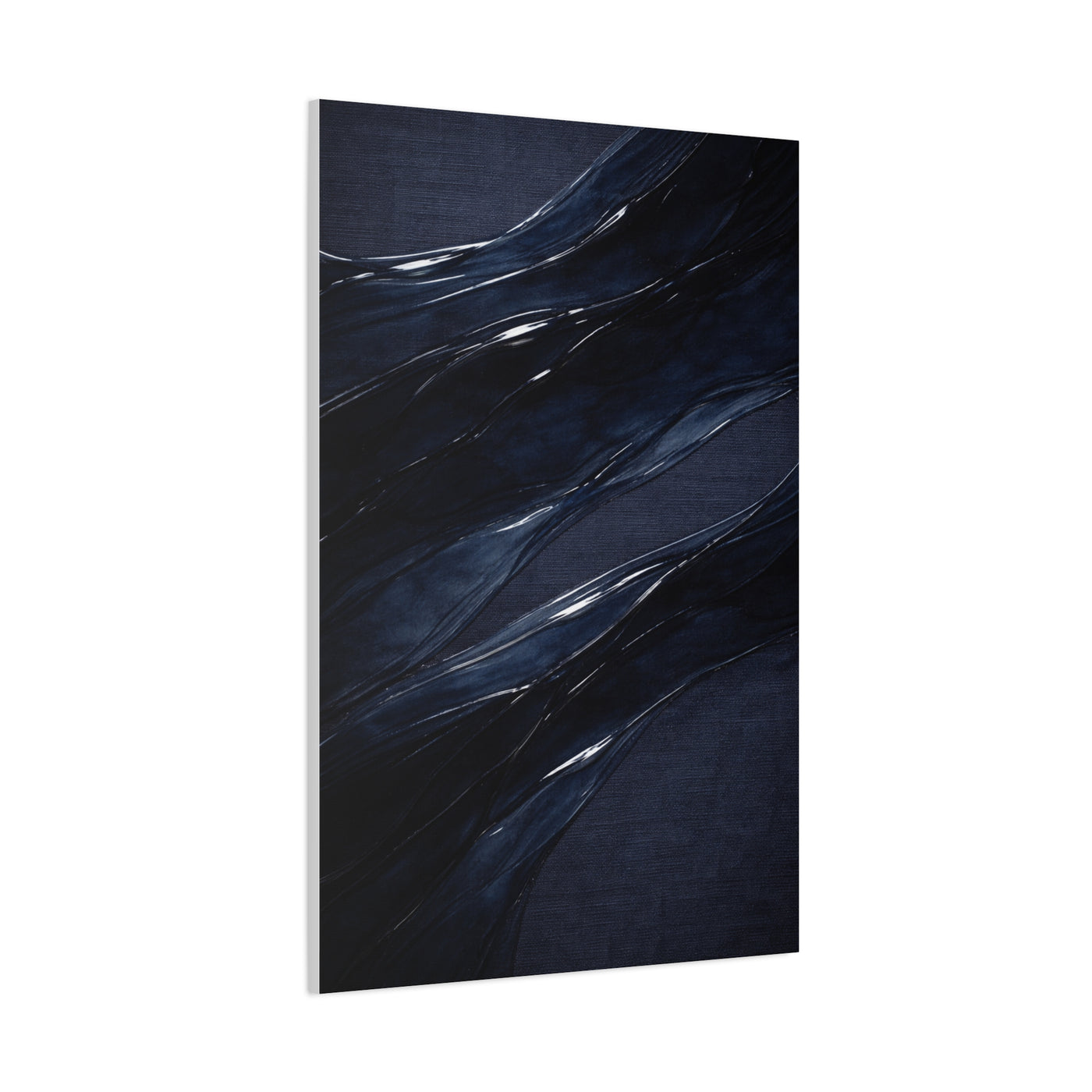 Fluid Navy Wave Abstraction Wall Art & Canvas Print