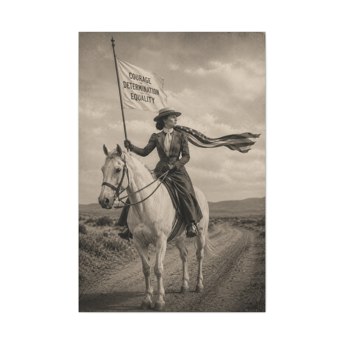 Frontier Equality Rider Portrait Scene Wall Art & Canvas Print