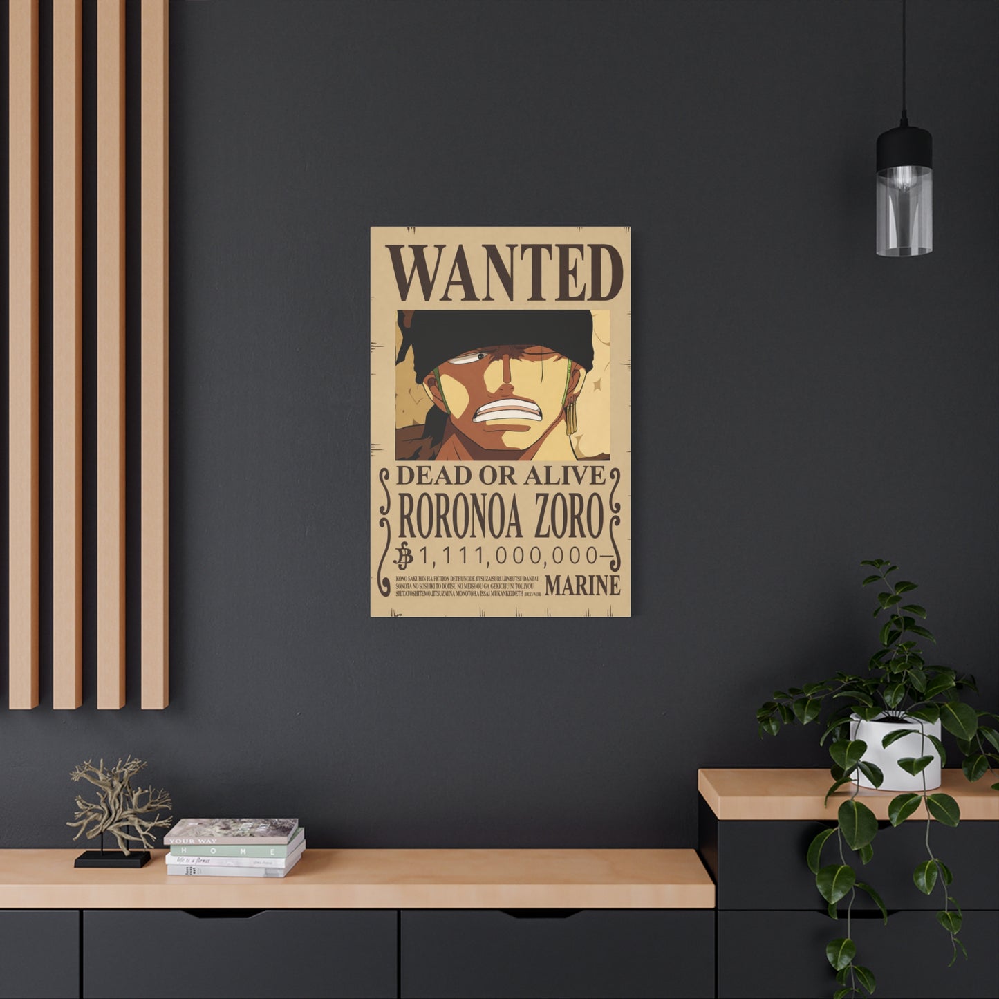 One Piece Roronoa Zoro Wanted Poster Wall Art & Canvas Print