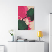 Bold Pink and Emerald Abstract Wall Art & Canvas Print
