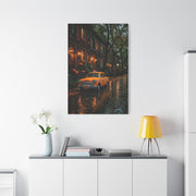 Rainy Autumn Brownstone Street Wall Art & Canvas Print