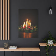 Christmas Candlelight Evergreen Centerpiece Wall Art & Canvas Print
