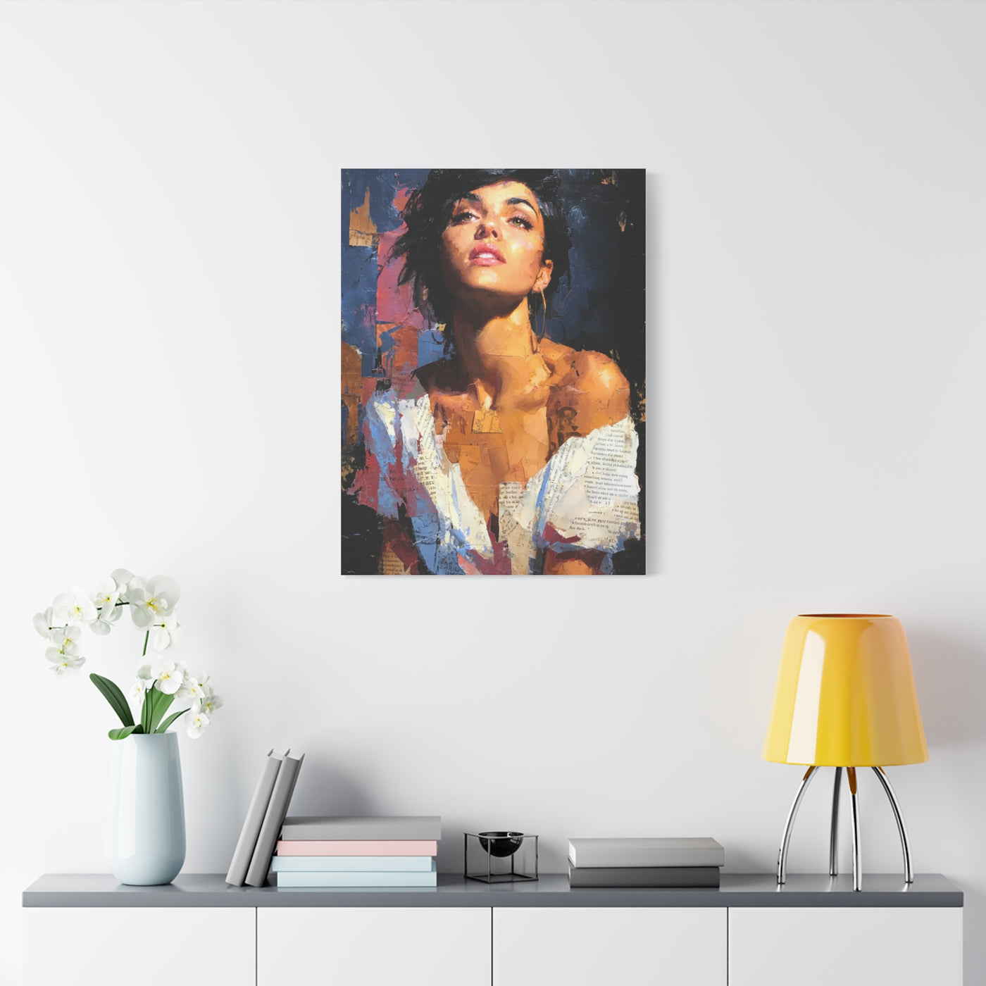 Expressive Fashion Collage Portrait Wall Art & Canvas Print