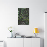 Green Moss-Covered Garden Staircase Wall Art & Canvas Print
