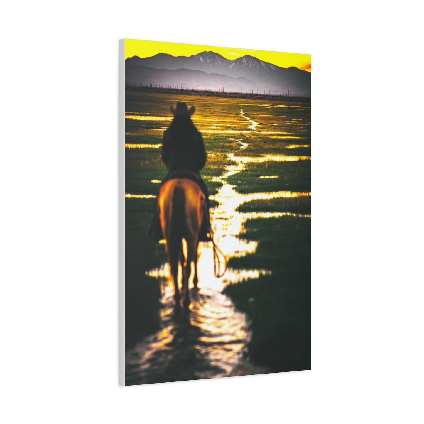 Sunrise Plains Rider Wall Art & Canvas Print