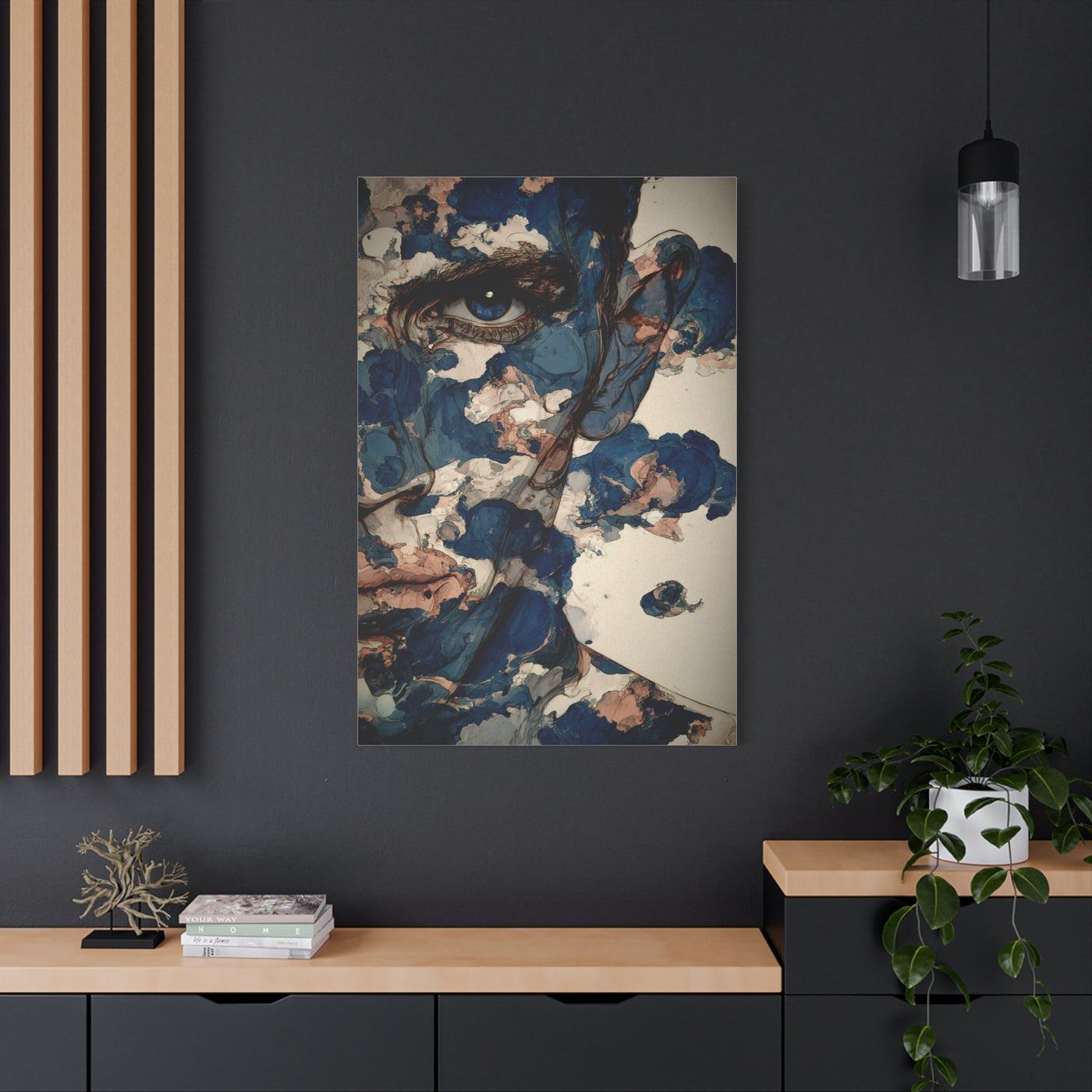 Ink Cloud Portrait Abstract Wall Art & Canvas Print