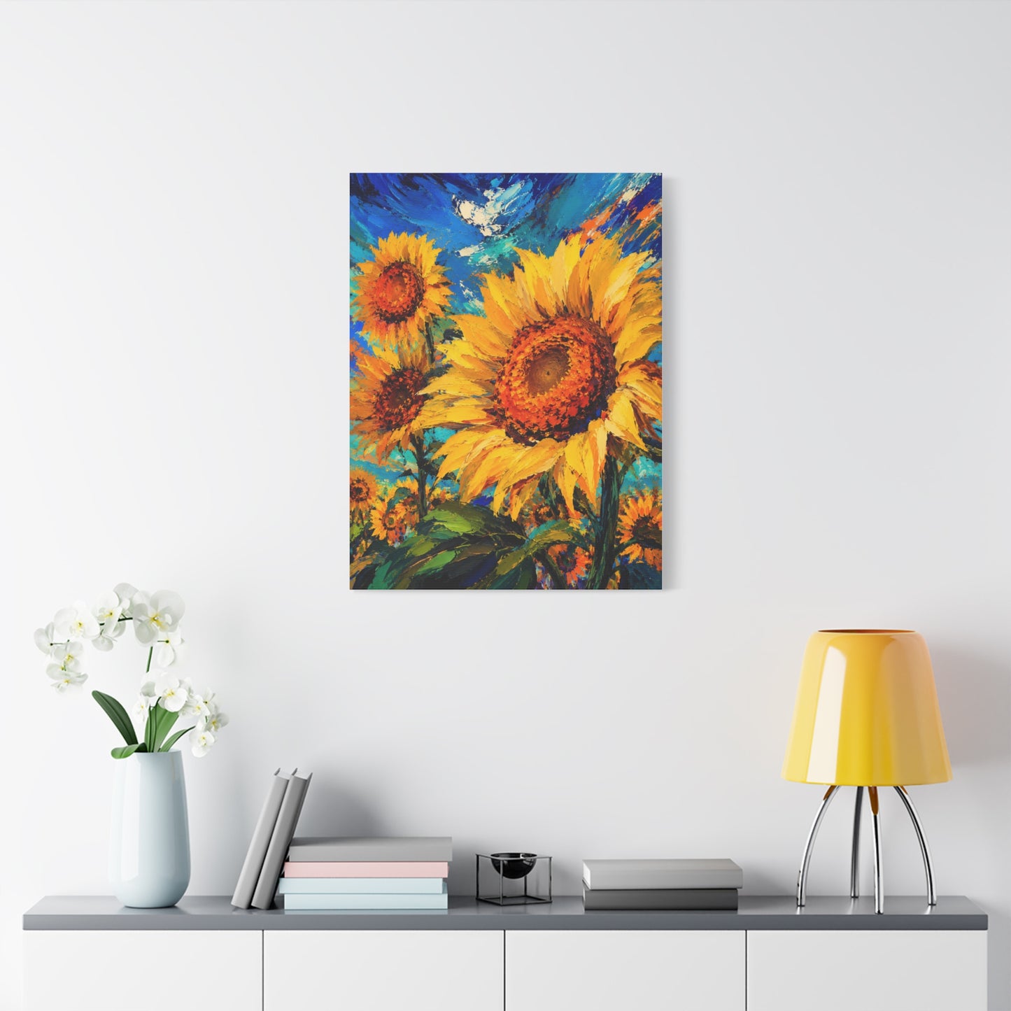 Contemporary Impressionist Sunflower Painting Wall Art & Canvas Print