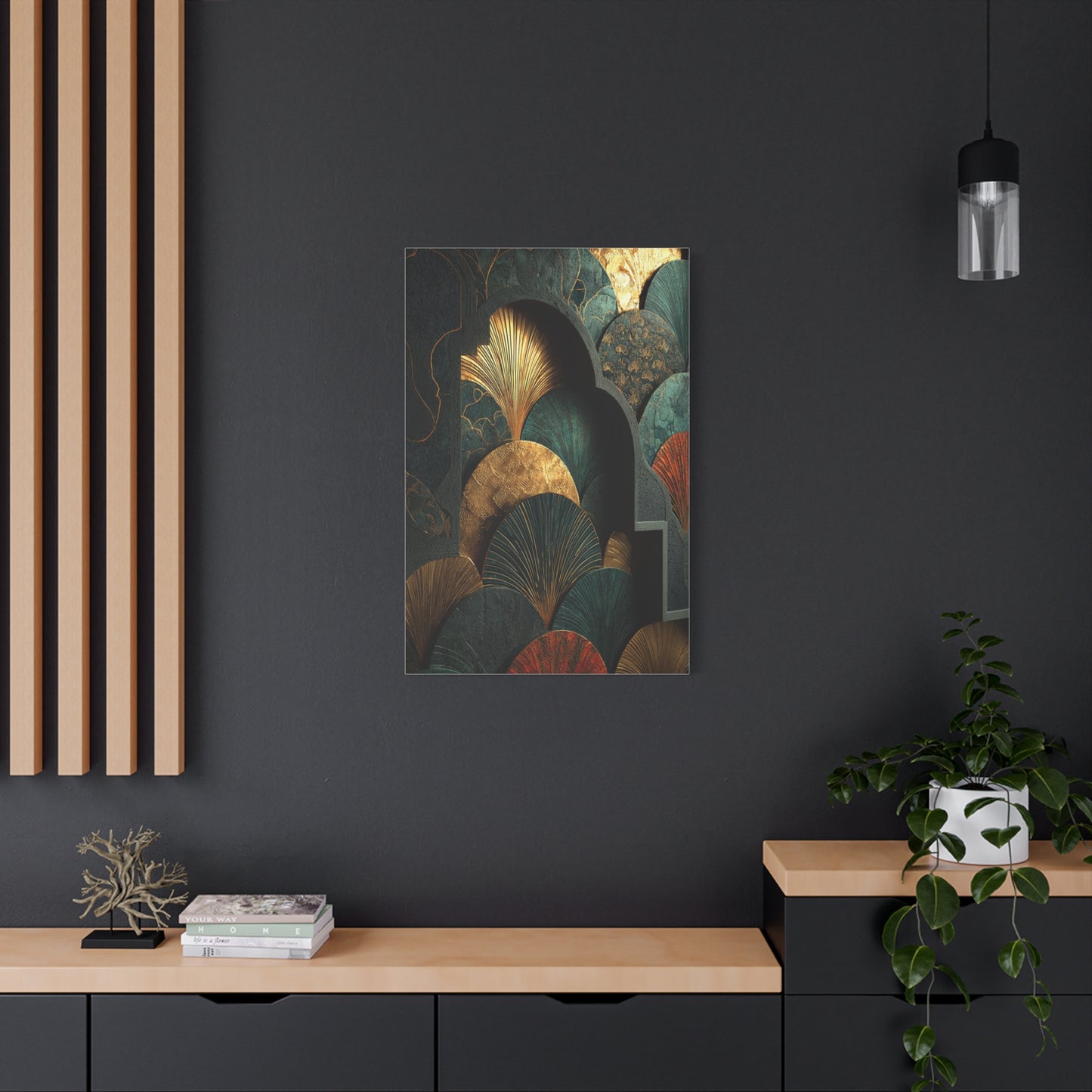 Emerald Art Deco Architectural Wall Art & Canvas Print
