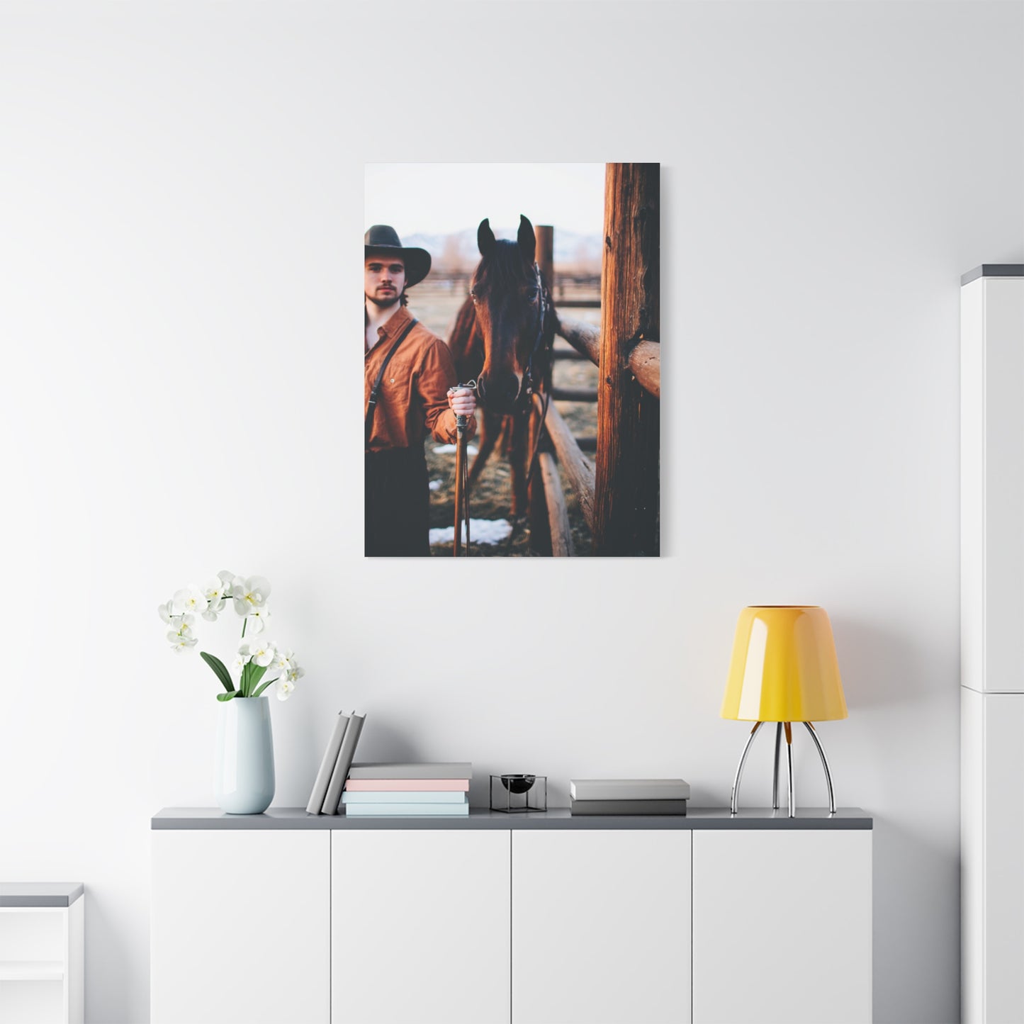 Ranch Fence Cowboy Wall Art & Canvas Print