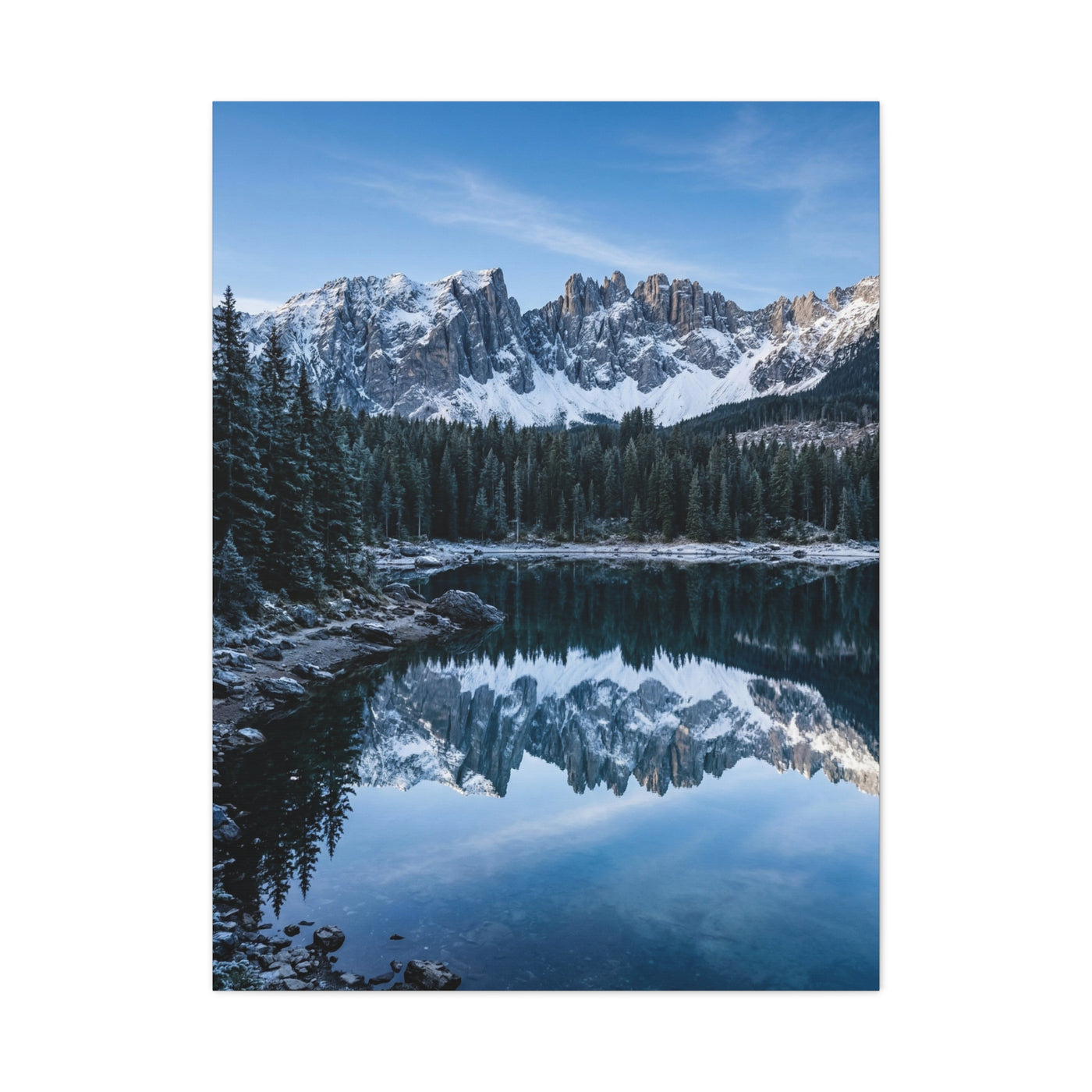 Crisp Alpine Mirror Lake Wall Art & Canvas Print