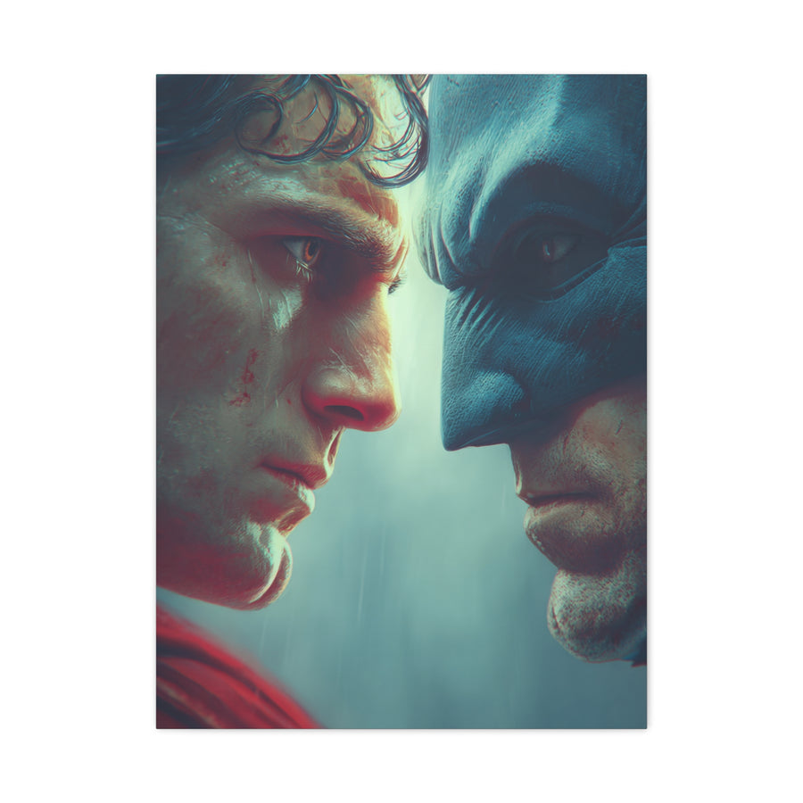 Batman vs Superman Intense Close-Up Poster Wall Art & Canvas Print