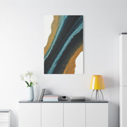 Blue and Gold Stone Flow Abstract Wall Art & Canvas Prints