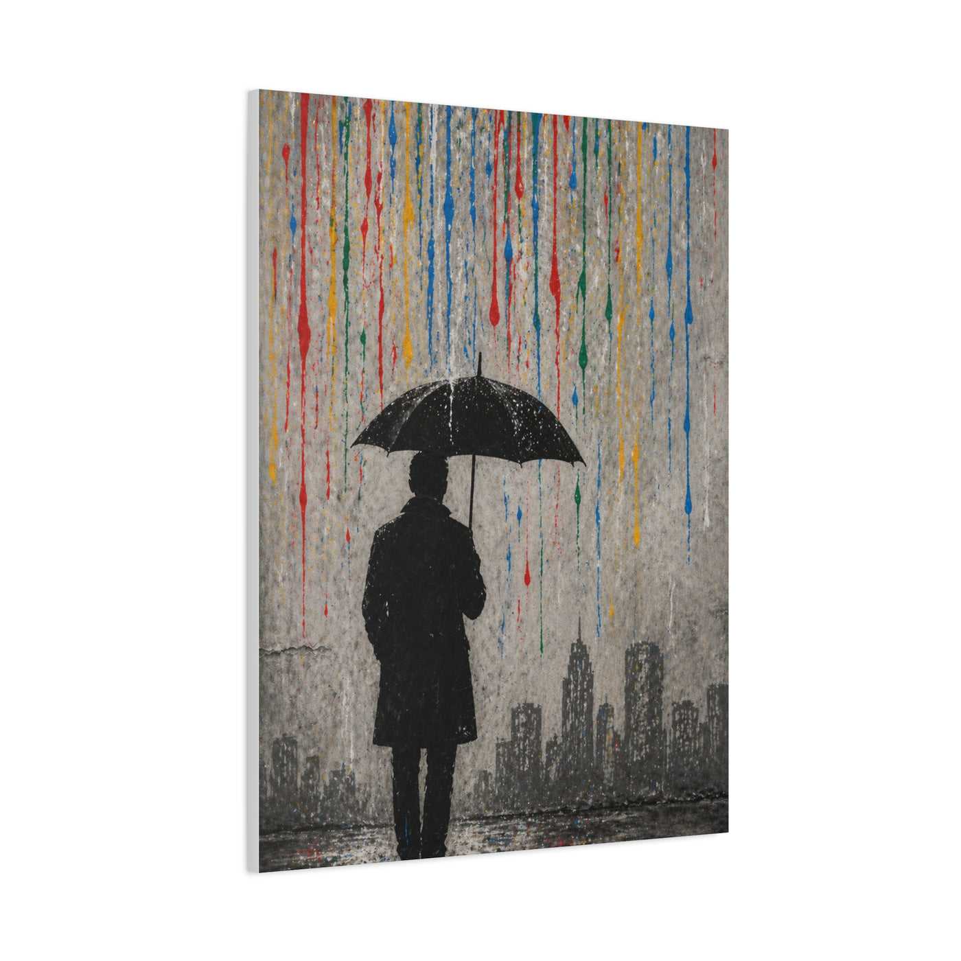 Urban Rain Umbrella Street Art Wall Art & Canvas Print