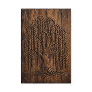 Carved Willow Tree Wooden Relief Trees Wall Art & Canvas Print