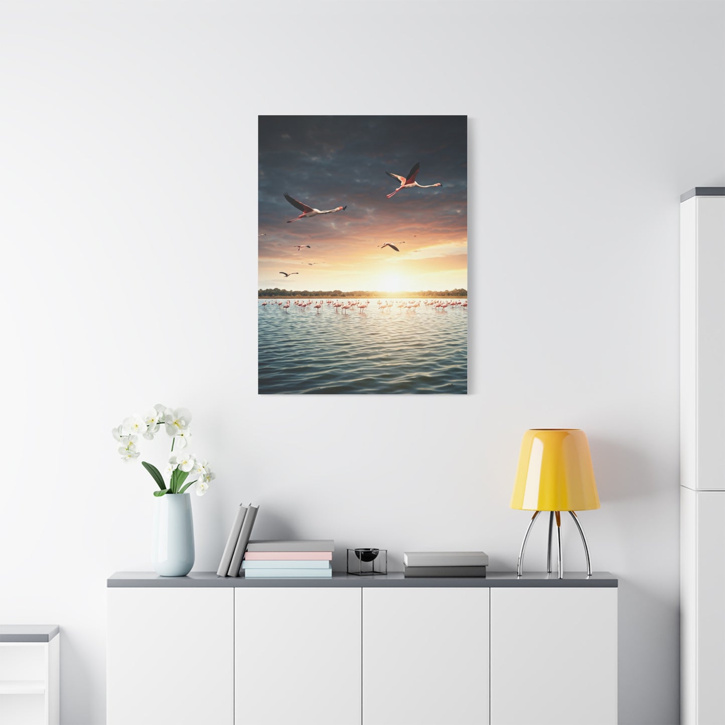 Birds Over Tranquil Ocean Sunrise Wall Art & Canvas Prints