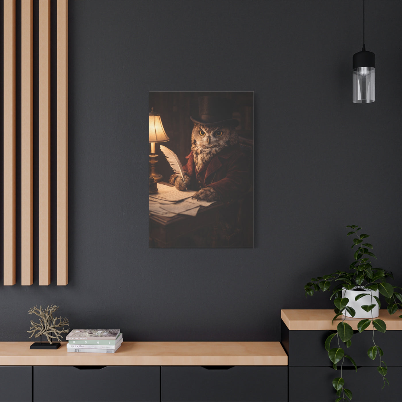 Gentleman Scholar Owl Portrait Wall Art & Canvas Print
