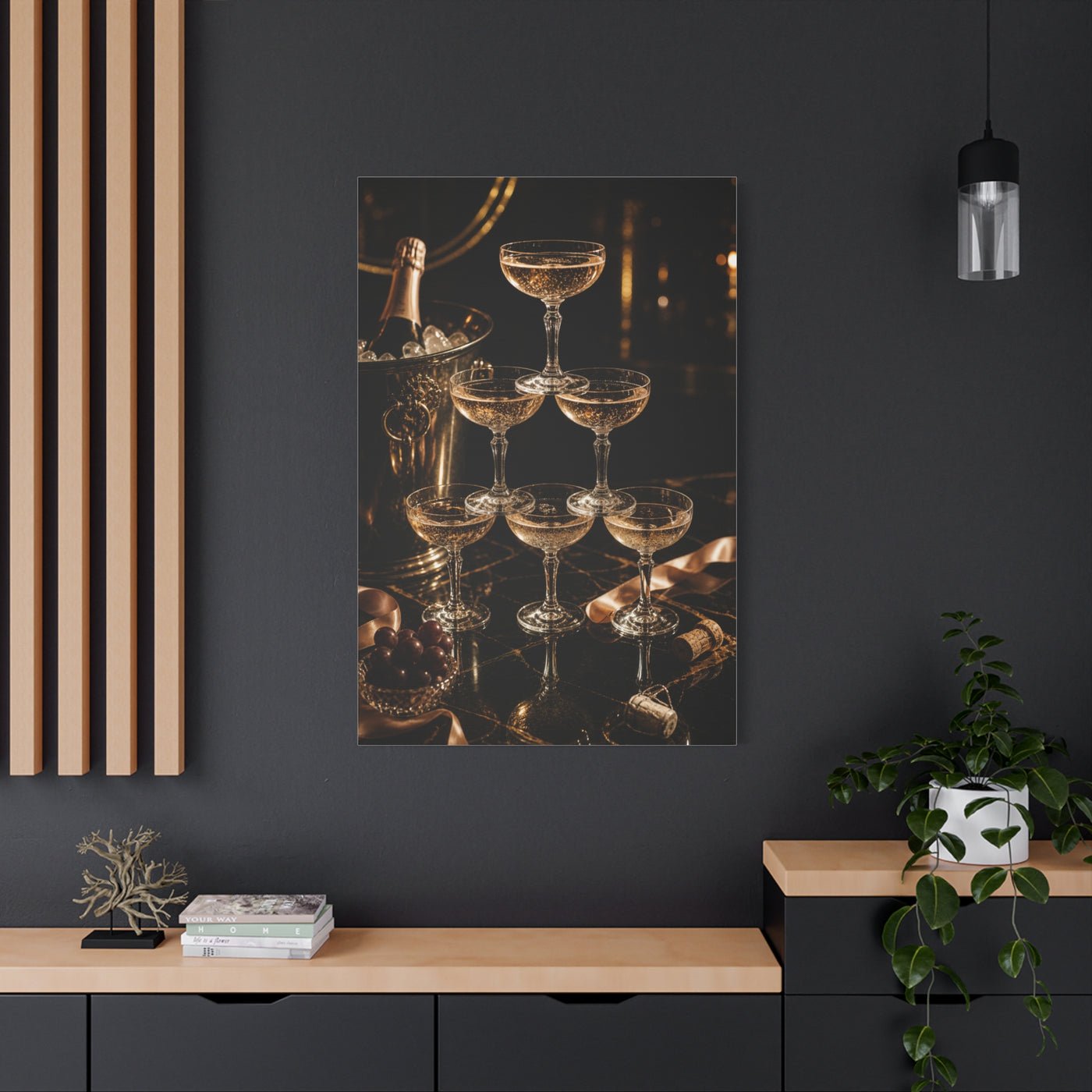 Champagne Coupe Tower Celebration Wall Art & Canvas Print
