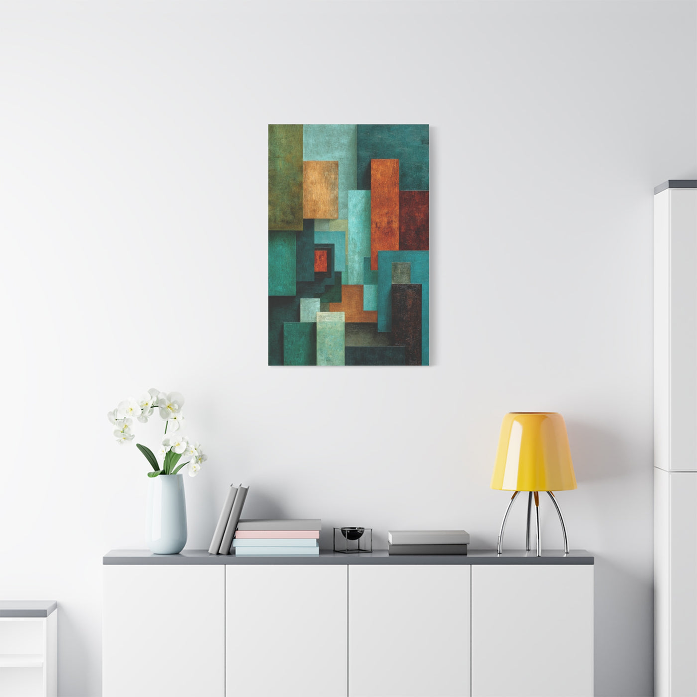 Layered Color Field Geometry Wall Art & Canvas Print