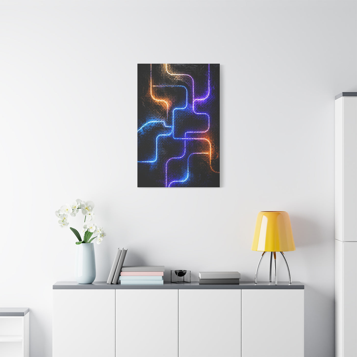 Neon Innovation Circuit Flow Wall Art & Canvas Print