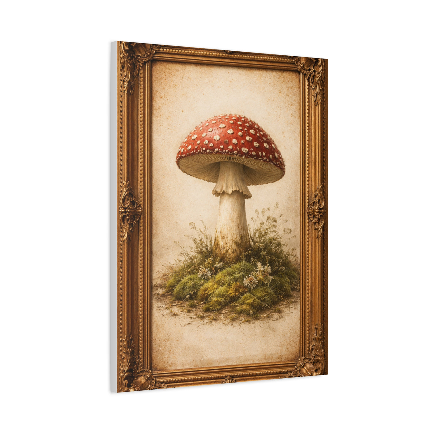 Antique Gold-Framed Amanita Portrait Wall Art & Canvas Print