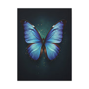 Luminous Sapphire Butterfly Portrait Wall Art & Canvas Prints