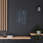 Acoustic Guitar Technical Blueprint Wall Art & Canvas Print