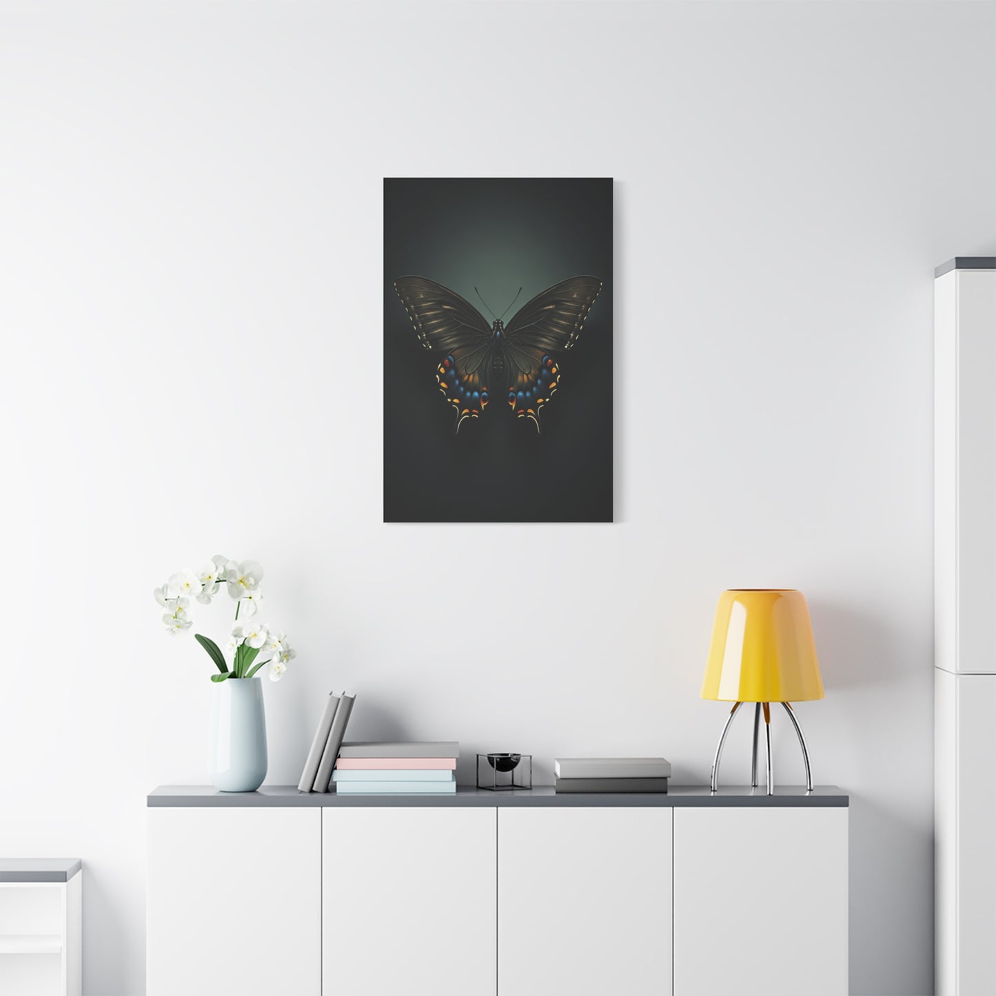 Midnight Swallowtail Butterfly with Jewel Wing Accents Wall Art & Canvas Prints