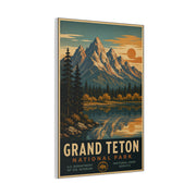 Grand Teton Vintage National Park Poster Wall Art & Canvas Print