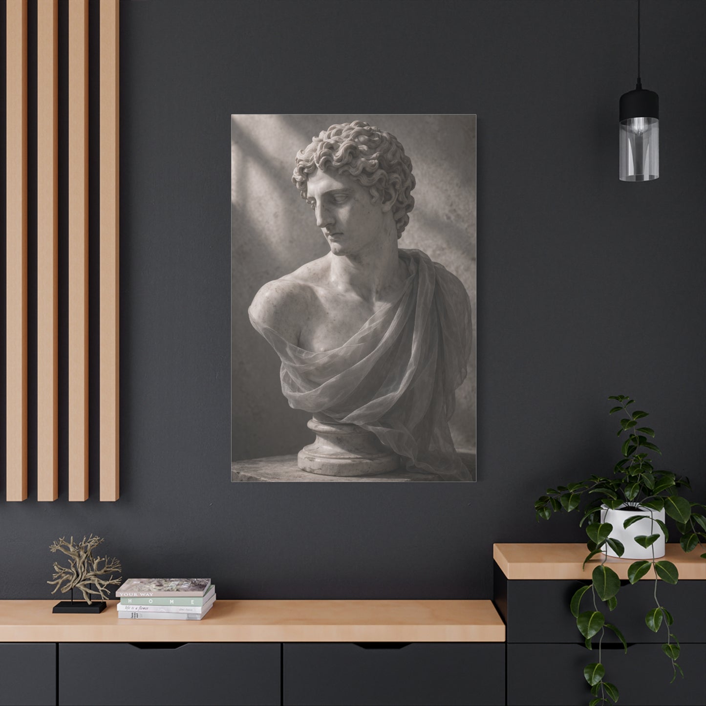Classical Marble Bust Draped Wall Art & Canvas Print