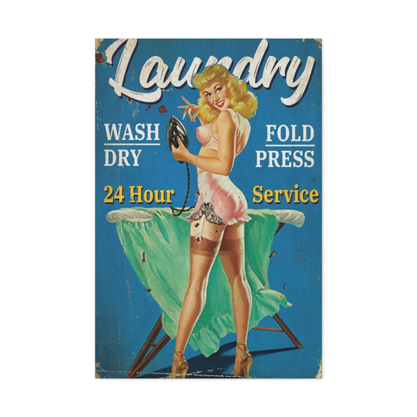 Advertisement Poster Laundry Wall Art & Canvas Prints