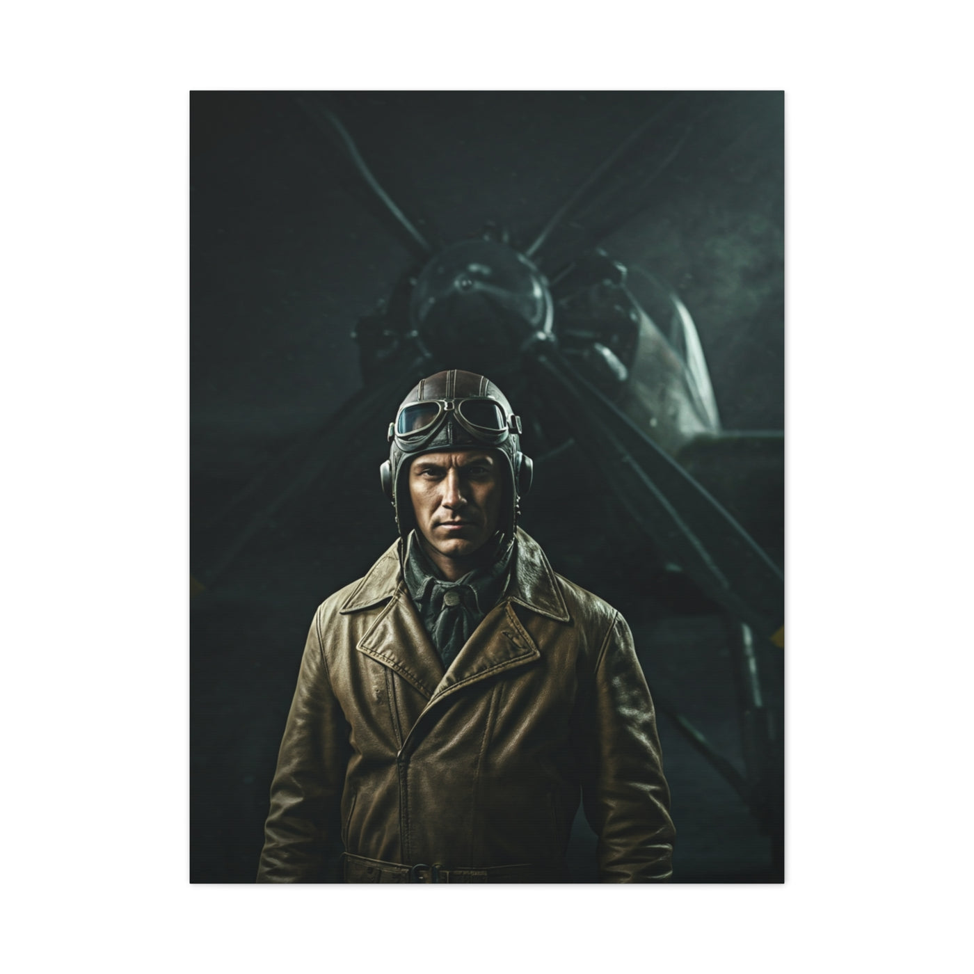 Wartime Pilot Portrait Wall Art & Canvas Prints