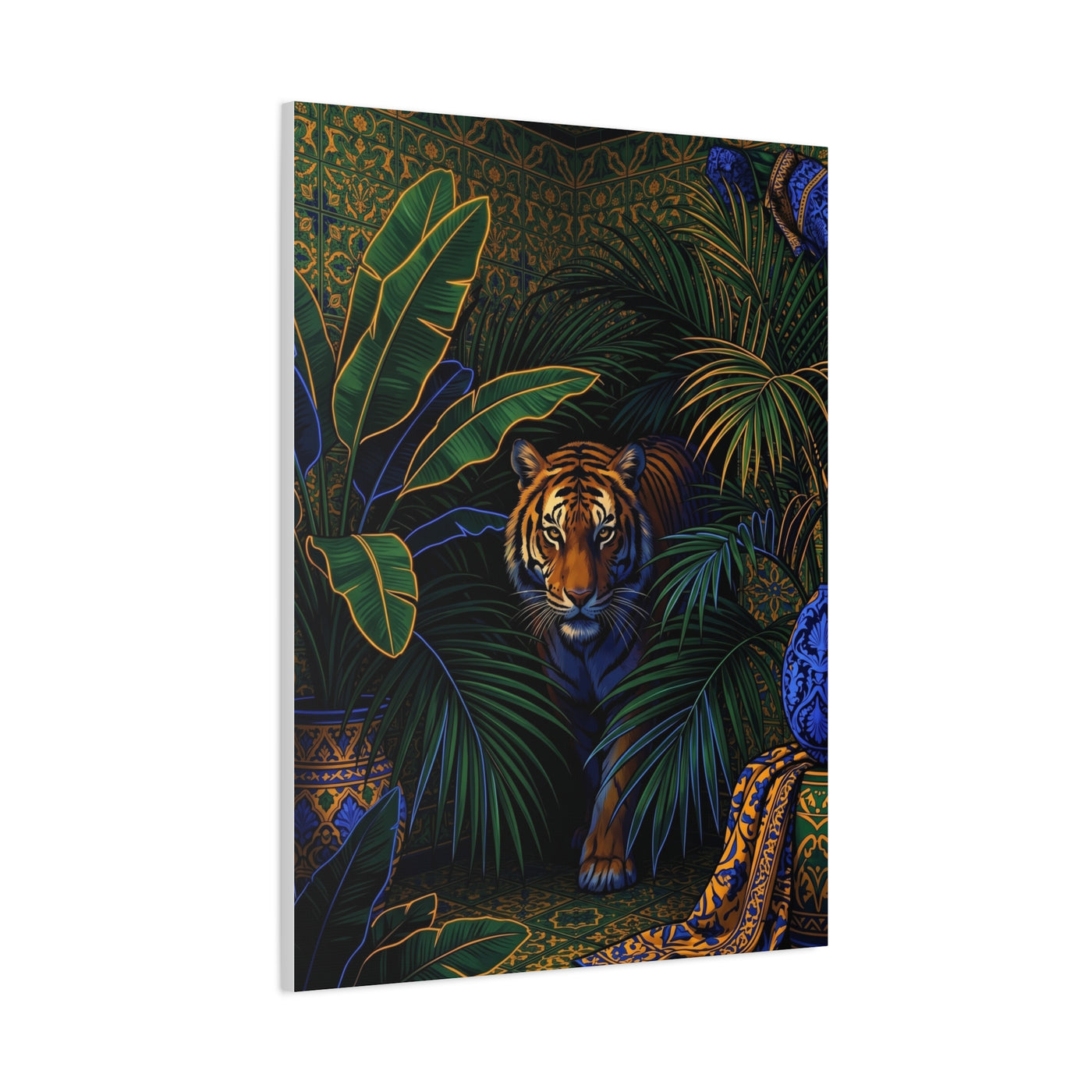 Exotic Tiger Jungle Interior Tropical Wall Art & Canvas Print