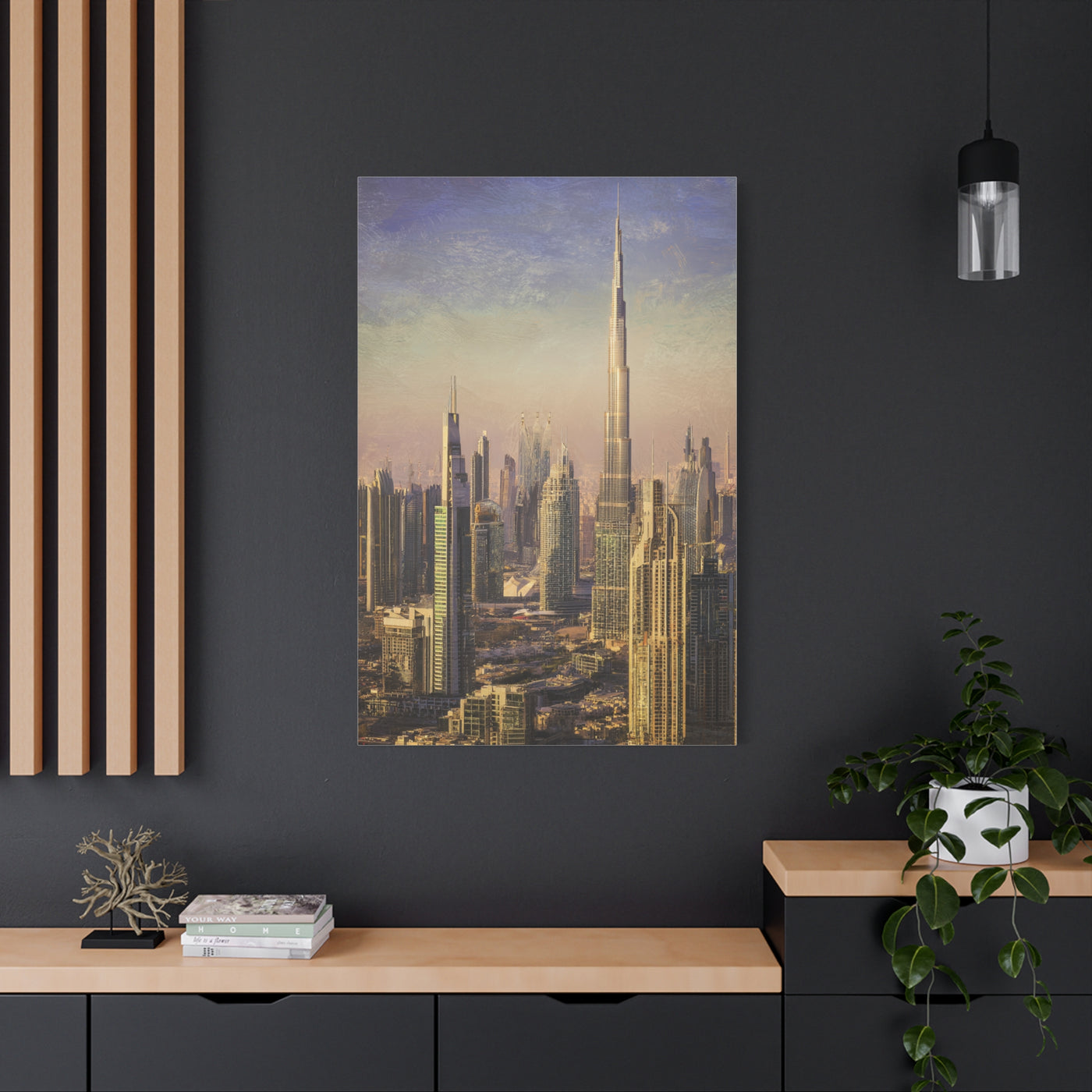 Dubai Skyline Golden Sunset Elegance Wall Art & Canvas Print