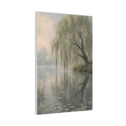 Misty Willow Reflection Lake Trees Wall Art & Canvas Print
